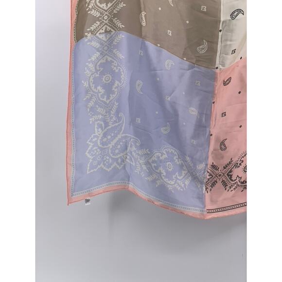 SPARKING FOR LOVE Women's Pink-Tan-White Paisley Printed Scarf - Picture 3 of 7